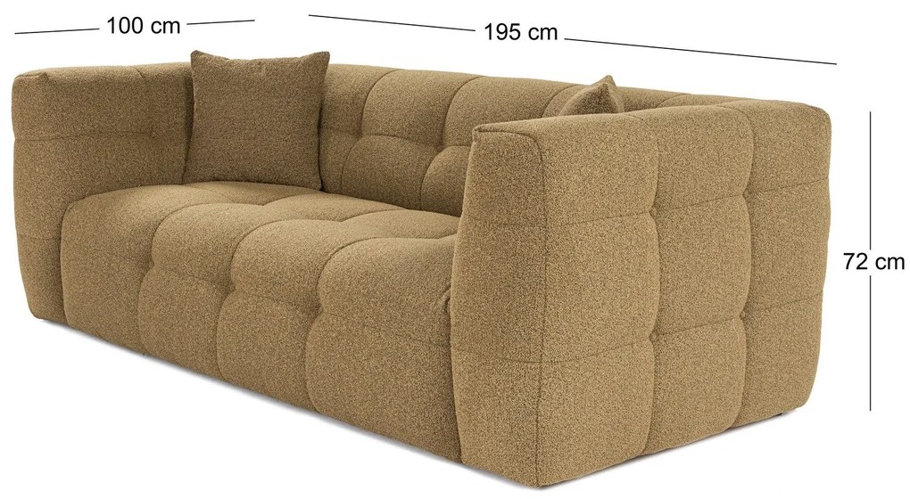 Sofá de 2 Lugares Cady – Khaki – 195x100x72 cm