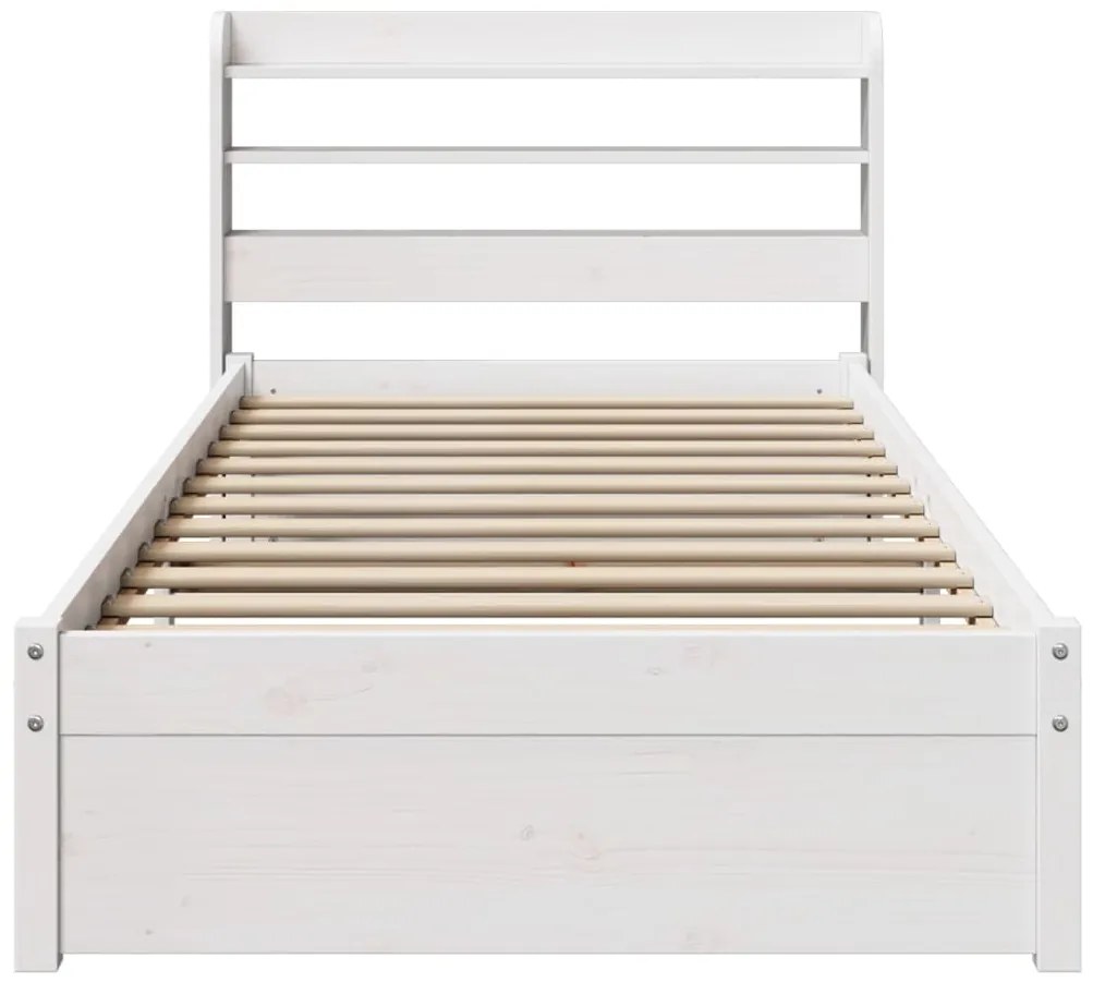 Estrutura cama c/ cabeceira 75x190 cm pinho maciço