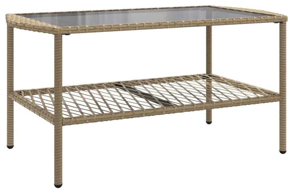4 pcs conjunto de sofás para jardim c/ almofadões vime PE bege
