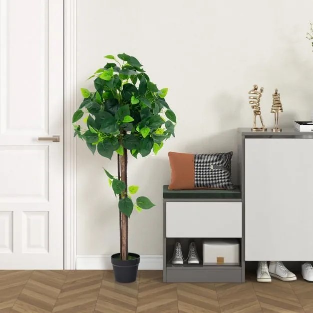 Macieira artificial, planta falsa em vaso com tronco e galhos de madeira de verdade