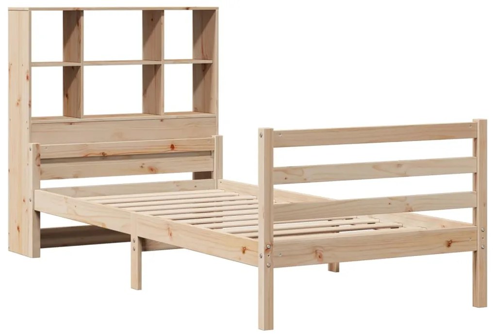 Cama com estante sem colchão 90x200 cm pinho maciço