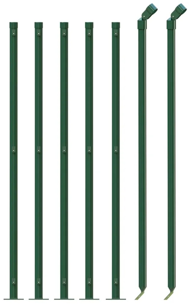 Cerca de malha de arame com flange 1,1x10 m verde