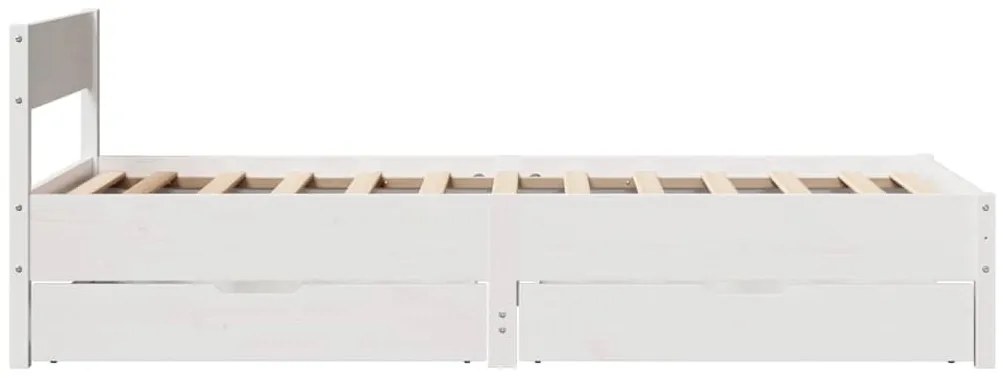 Cama sem colchão 100x200 cm madeira de pinho maciça branco