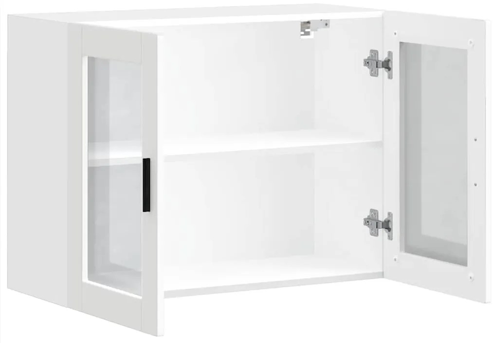 Armário de parede de cozinha com porta de vidro Porto branco