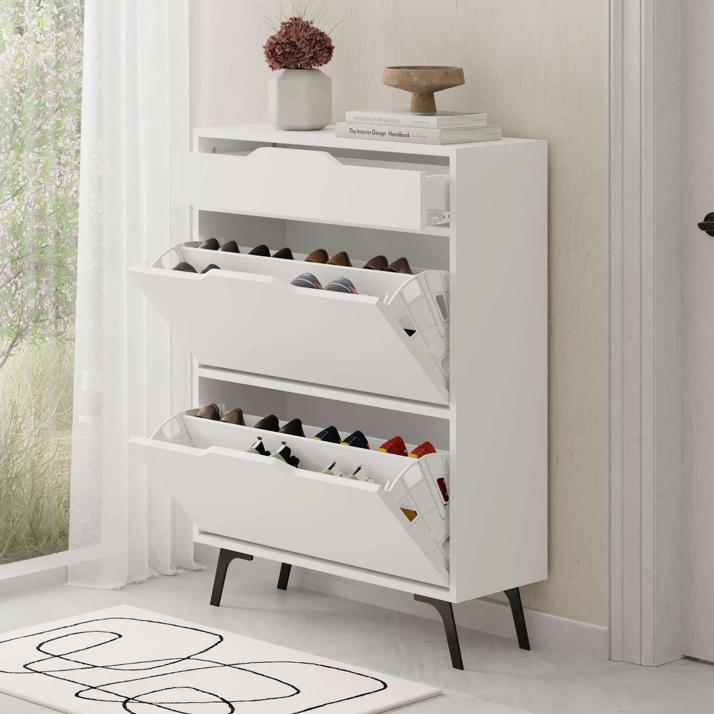 Hall Stand Berlin ABC – Walnut White – 180x200x35 cm