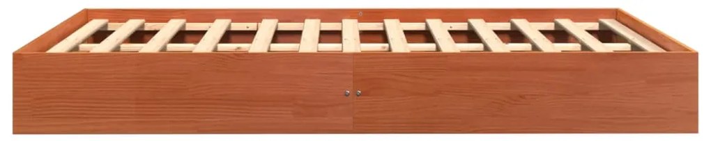 Cama sem colchão 140x190 cm pinho maciço castanho-mel