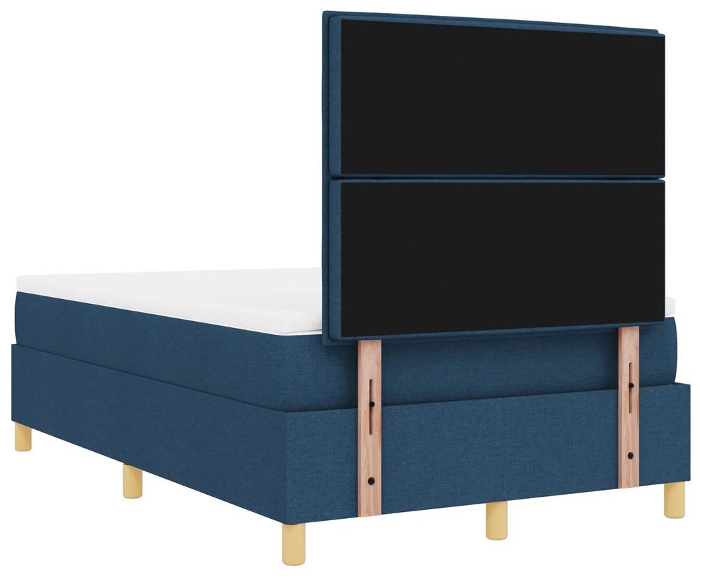 Cama Estrado com Colchão Azul Cama de Casal Pequena Tecido