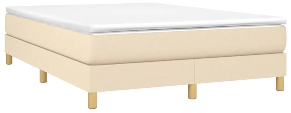 Estrutura de cama sem colchão 140x190 cm tecido cor creme