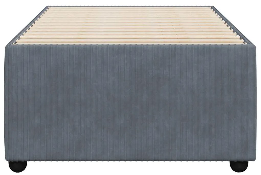 Estrutura de cama sem colchão 90x200 cm veludo cinzento-escuro