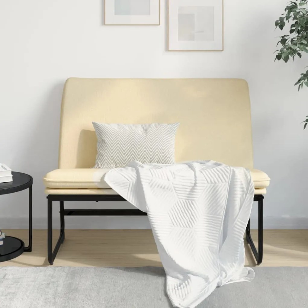 vidaXL Banco 100x75x76 cm tecido cor creme