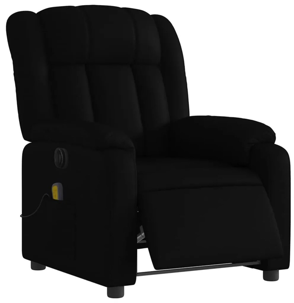 Poltrona massagens reclinável elétrica couro artificial preto