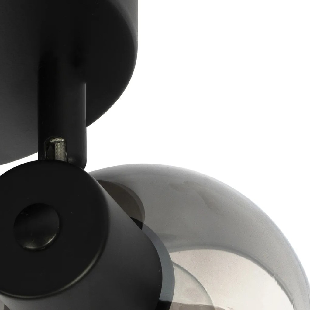 LED Candeeiro de teto inteligente preto com vidro fumê incl. 3 Wifi P45 - Vidro Art Deco