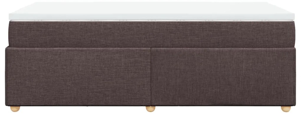 Cama com molas/colchão 90x190 cm tecido castanho-escuro