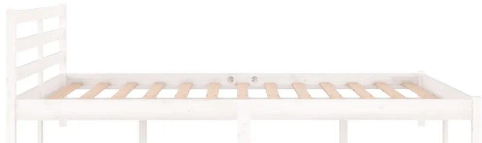 Estrutura de cama 140x200 cm pinho maciço branco