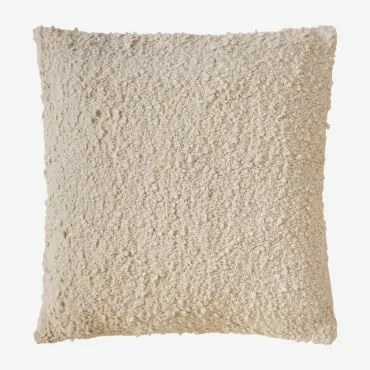 Almofada Quadrada 45x45 Cm Em Tecido Bouclé Zanero Gardénia Branco - Sklum