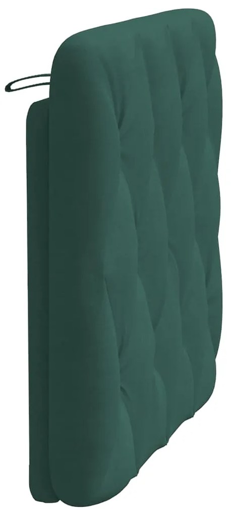 Almofadão de cabeceira 90 cm veludo verde-escuro