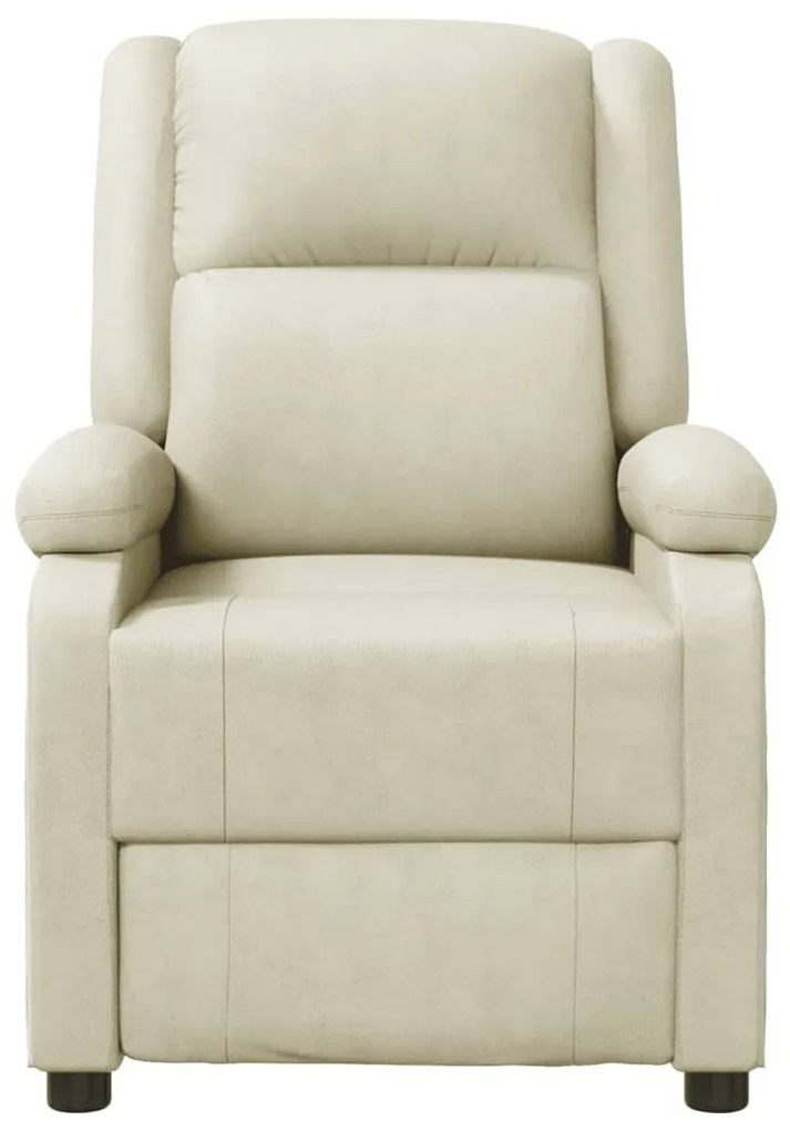 Poltrona reclinável couro artificial cor creme