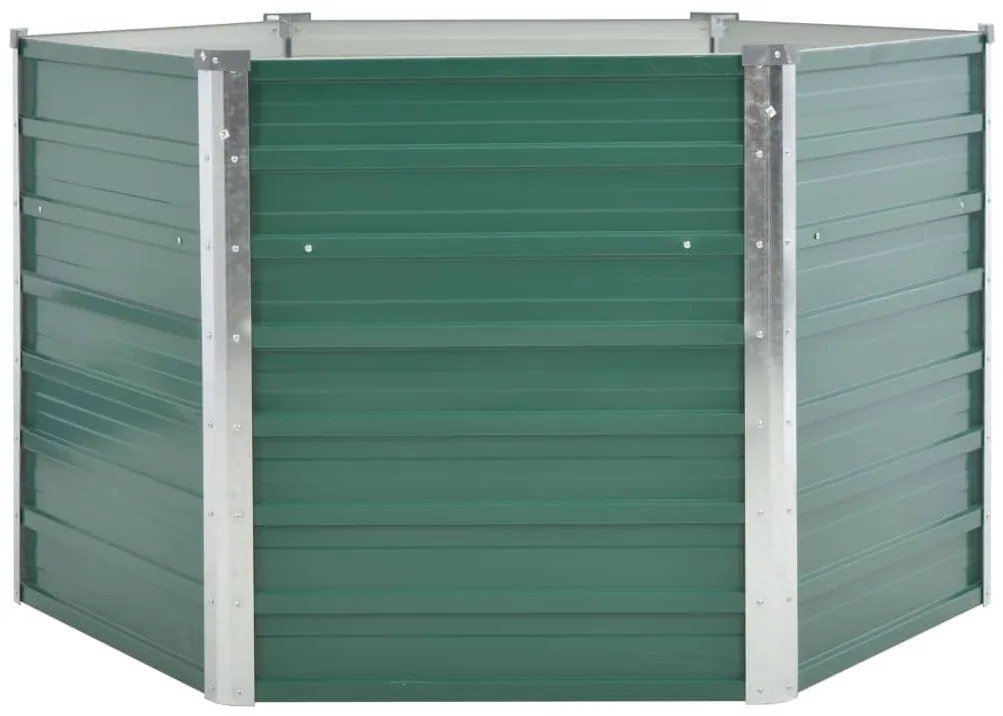 Canteiro elevado jardim aço galvanizado 129x129x77 cm verde