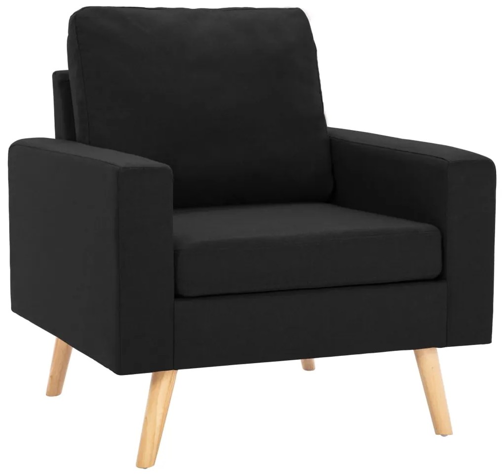 2 pcs conjunto de sofás tecido preto