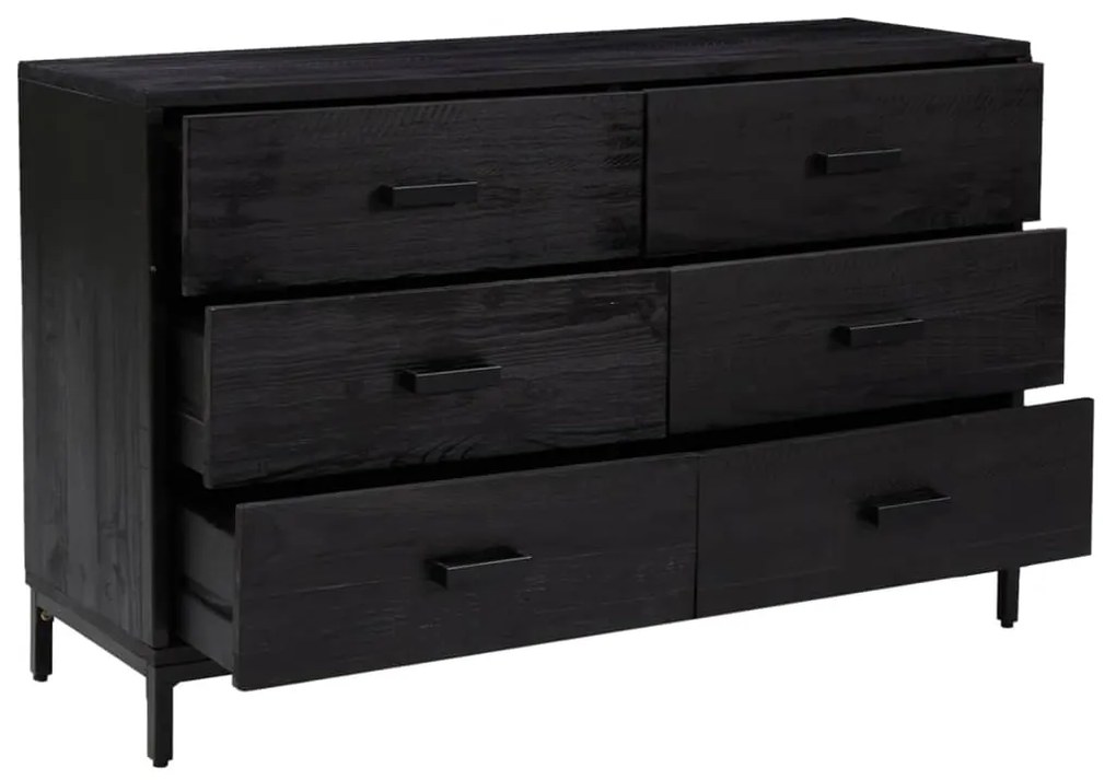 Aparador 110x35x70 cm pinho maciço preto