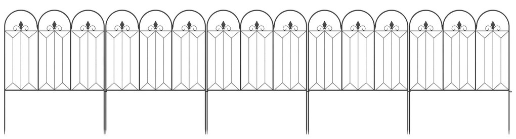 Cercas de Jardim 305x79,5 cm Conjunto de 5 Cercas Decorativas para Jar