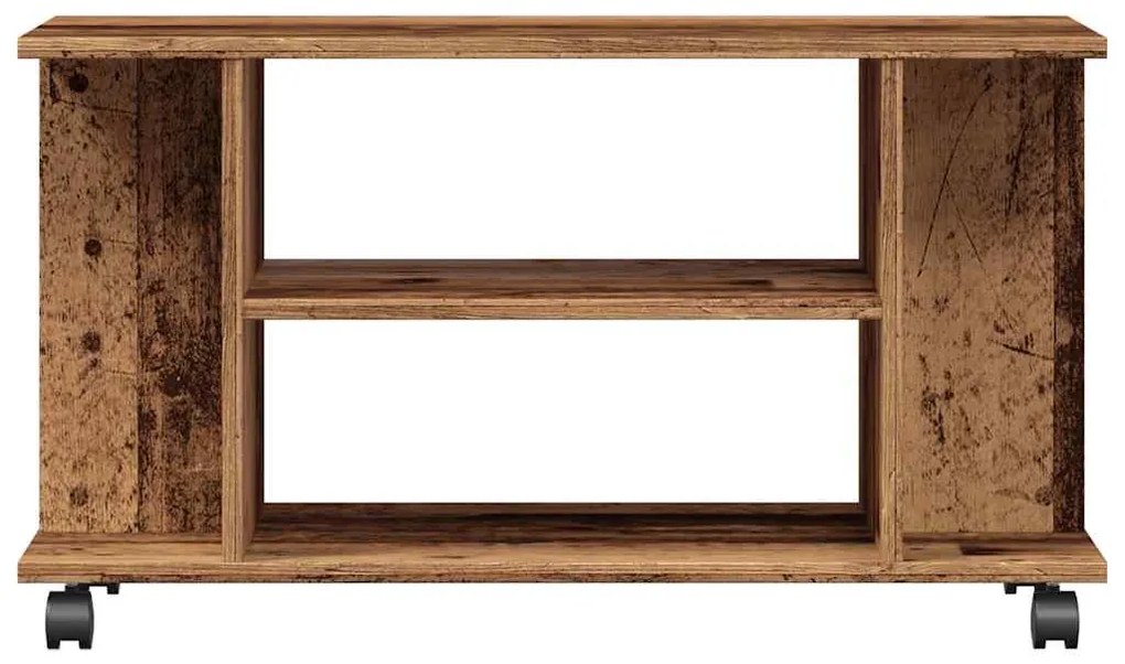 Móvel de TV com rodas 80x40x45 cm deriv. madeira madeira velha