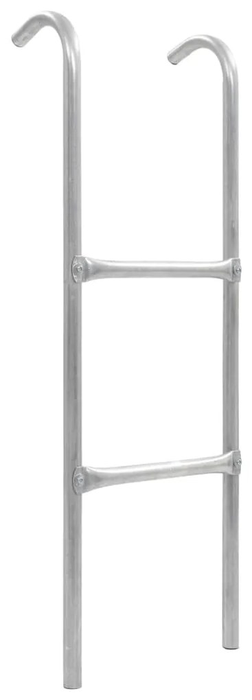 vidaXL Escada de 2 degraus para trampolim 102,6 cm aço prateado