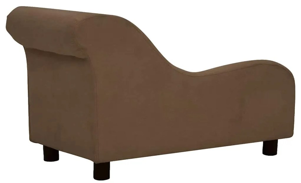 Sofá para cães com almofada 83x44x44 cm pelúcia castanho