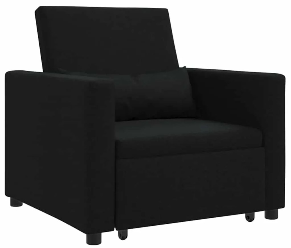 Sofá-Cama Convertible 3 em 1 Preto