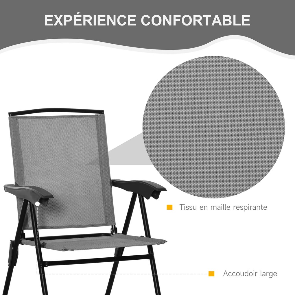 Conjunto de jardim de 3 peças: 2 cadeiras reclináveis com várias posições, dobráveis, mesa redonda em vidro temperado e metal, com revestimento em tex