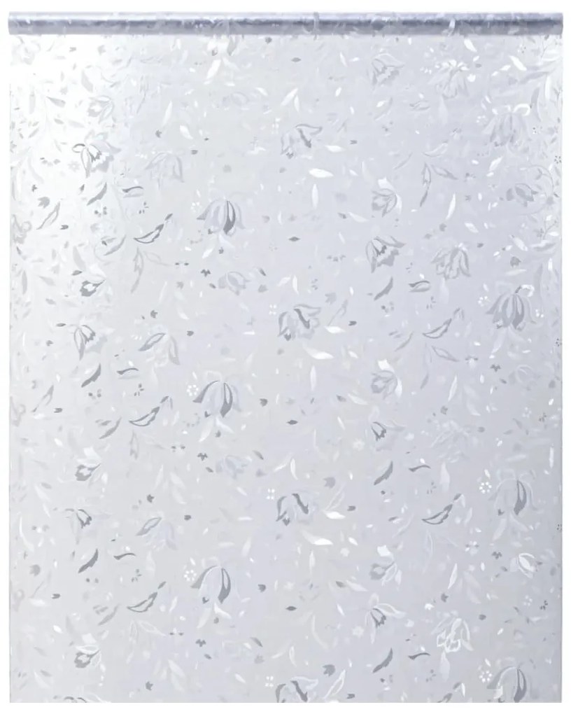 vidaXL Película para janela fosca 90x500 cm PVC padrão de flor