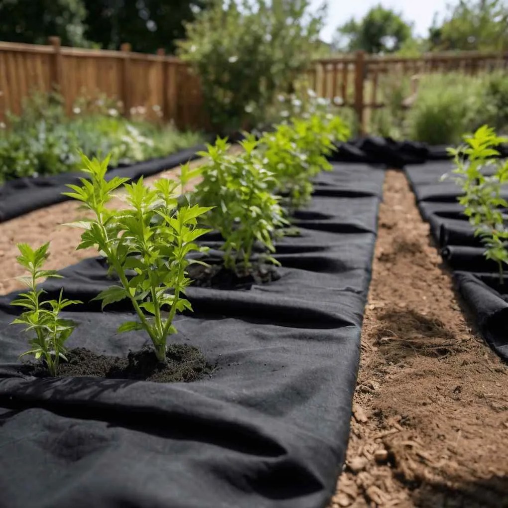 vidaXL Membrana de geotêxtil 1x50 m fibra de poliéster preto