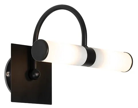 Candeeiro de parede clássico preto IP44 2 luzes - Bath Arc