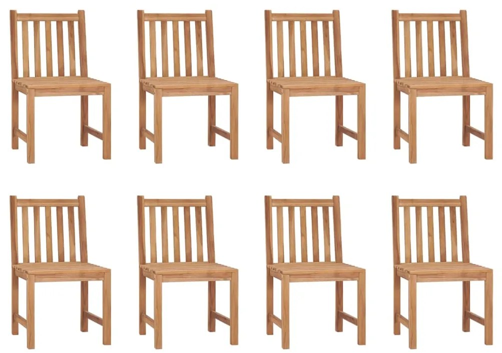 Cadeiras de jardim 8 pcs c/ almofadões madeira de teca maciça