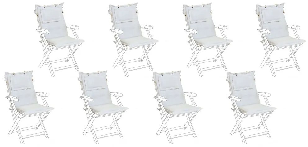 Conjunto de 8 almofadas em branco nata para a cadeira MAUI Beliani