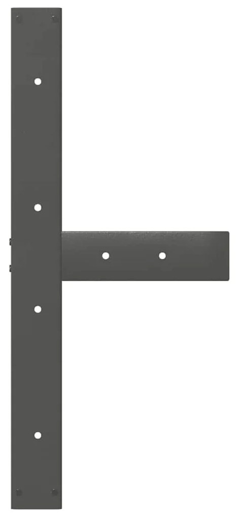 Pés para mesa de jantar em forma de T, 2 peças, antracite, 70x35x(72-7