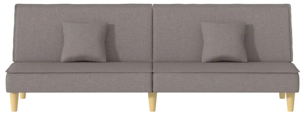 Sofá-cama tecido cinzento-acastanhado