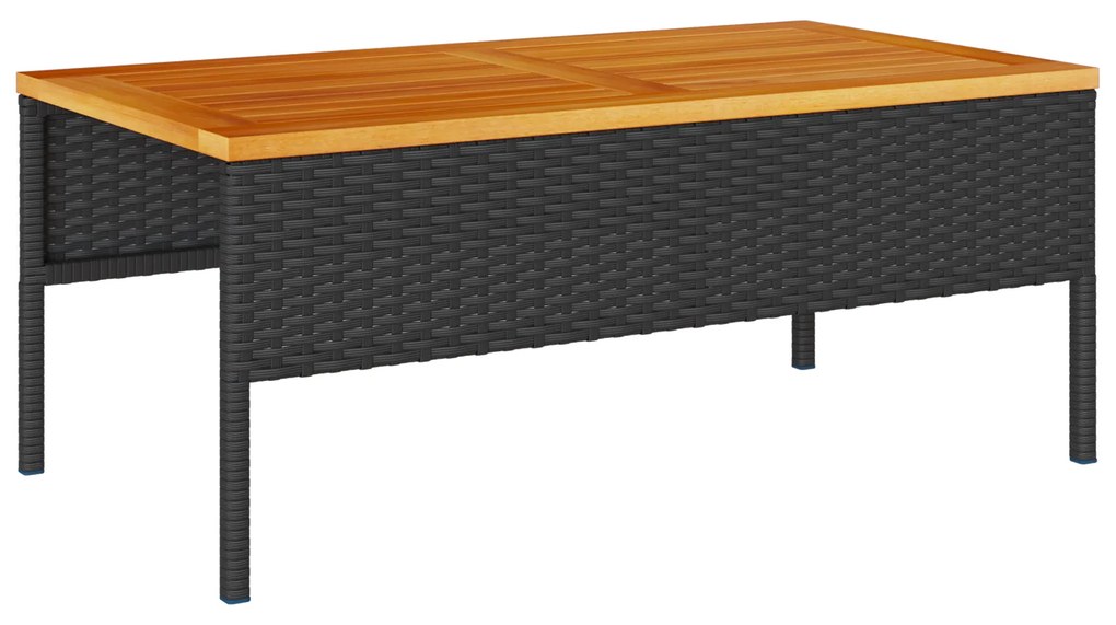 Conjunto de Sofás Externos Preto Rattan Sintético Médio