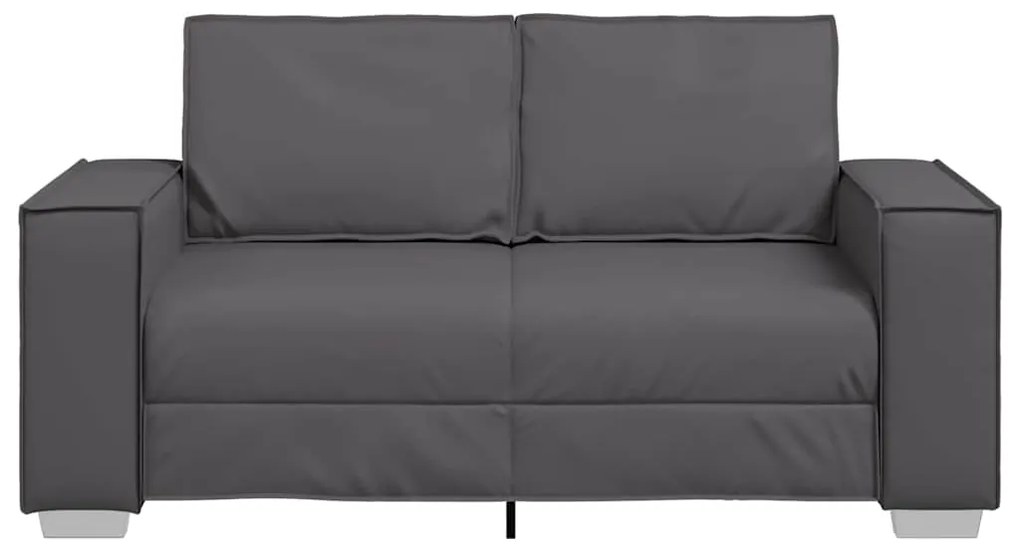 Sofá Loveseat vidaXL Cinza 120 cm em Couro Sintético