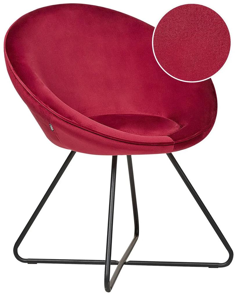 Cadeira em veludo vermelho FLOBY II Beliani