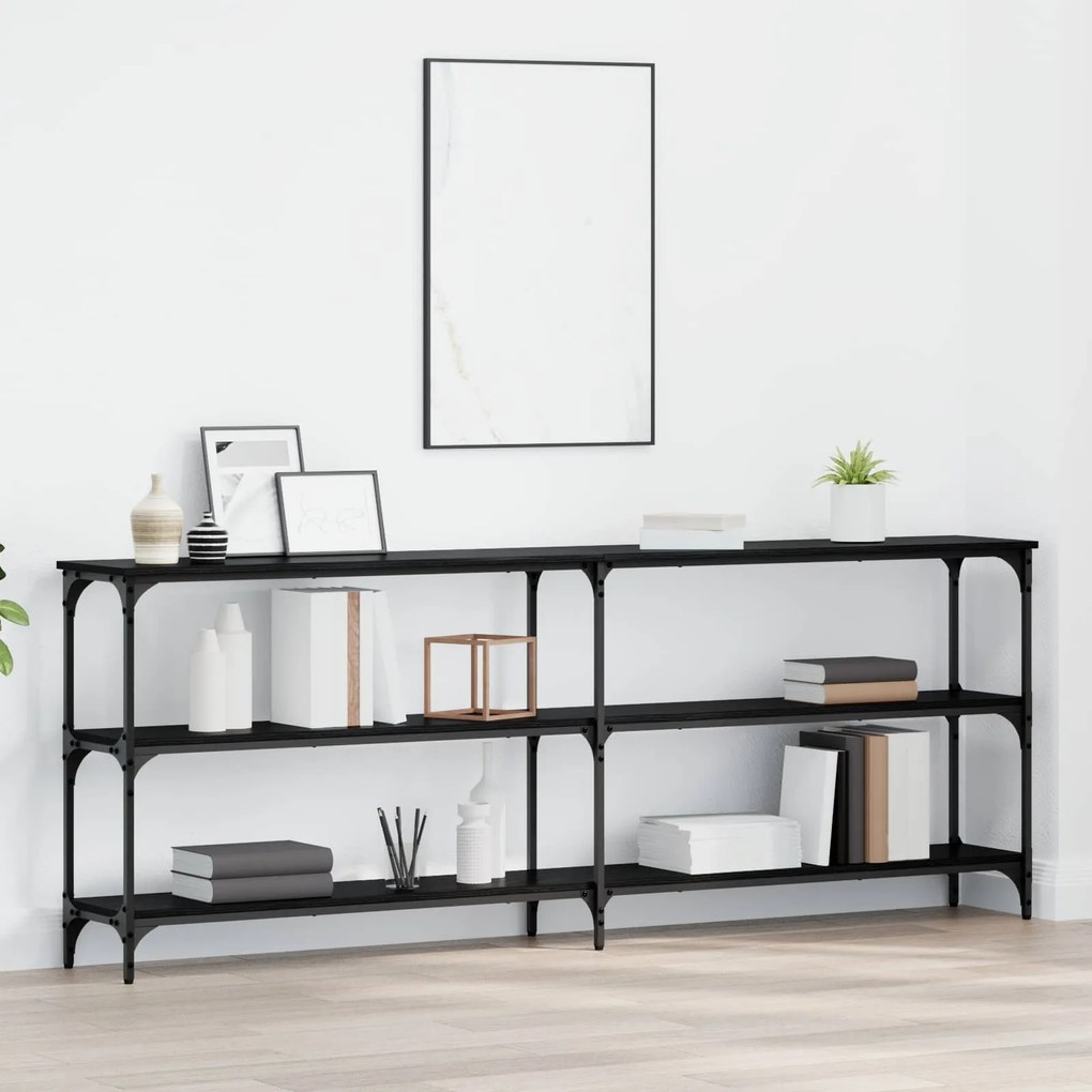 vidaXL Aparador Carvalho preto 200 x 29 x 75 cm