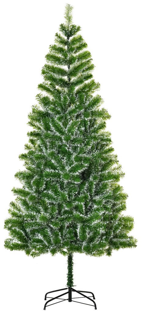 HOMCOM Árvore de Natal Artificial 210cm com 968 Ramos e Suporte de Metal Árvore de Natal para Decoração de Interior Sala de Estar Festas Ø100x210 cm Verde