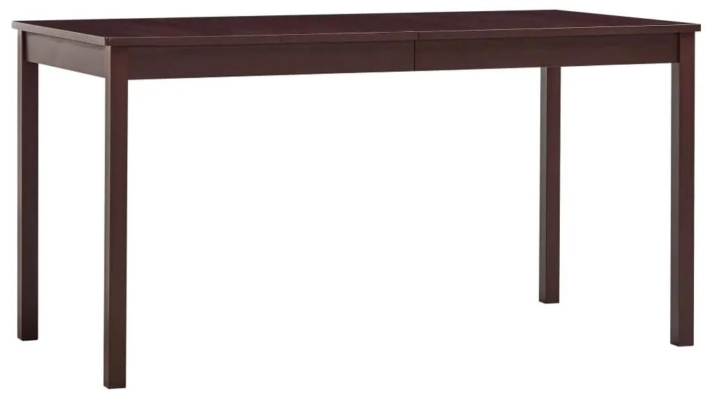 Mesa de jantar 140x70x73 cm madeira de pinho castanho-escuro