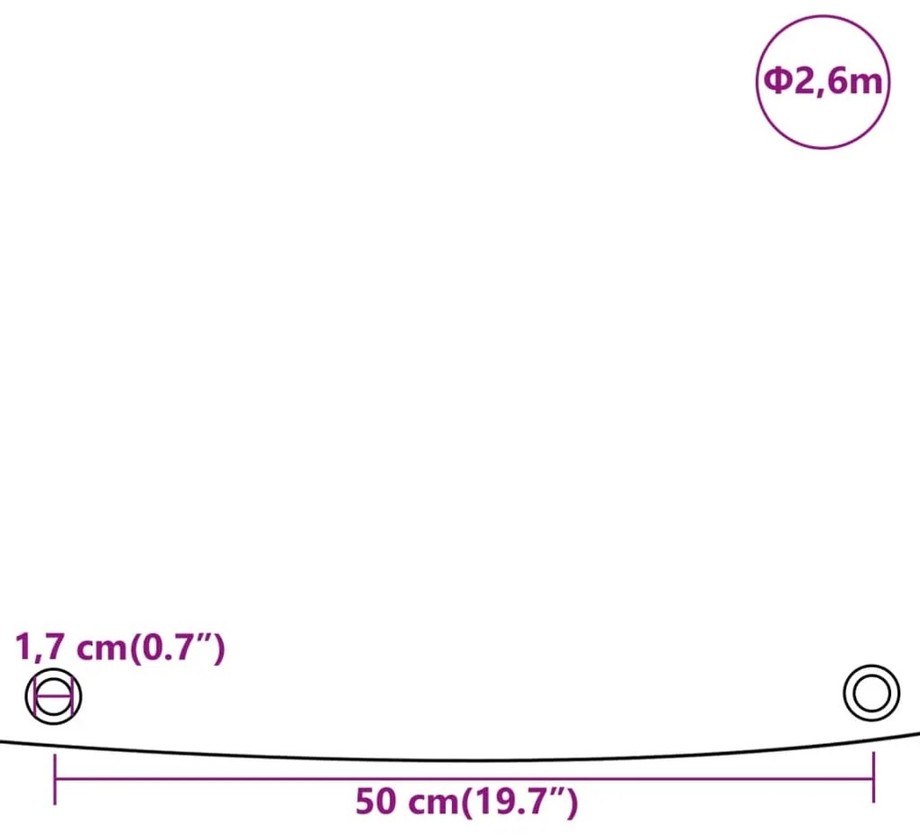 Lona Ø 2,6 m 650 g/m² verde