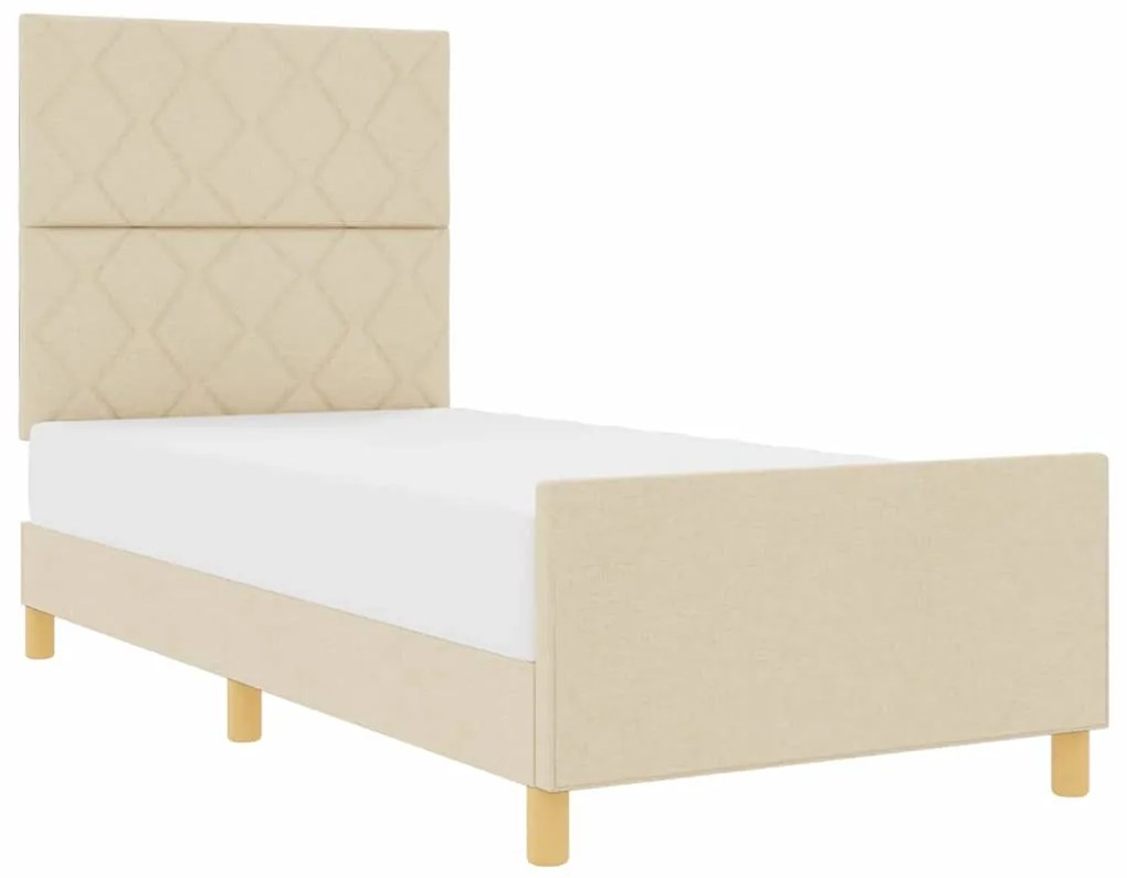 Cama vidaXL Creme 90x190 cm Tecido