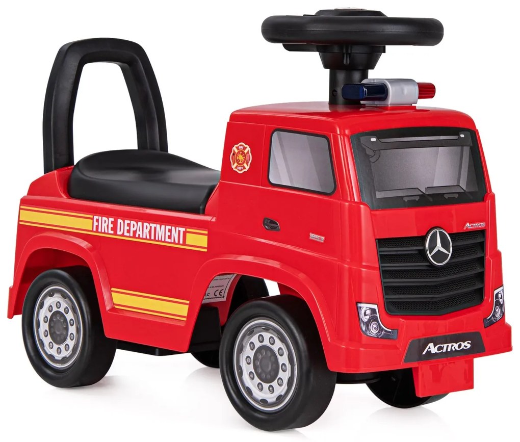 Andarilho em forma Camião de bombeiros com licença Mercedes Benz para crianças dos 2 aos 6 anos de idade Volante com buzina musical Mercedes Benz e ar