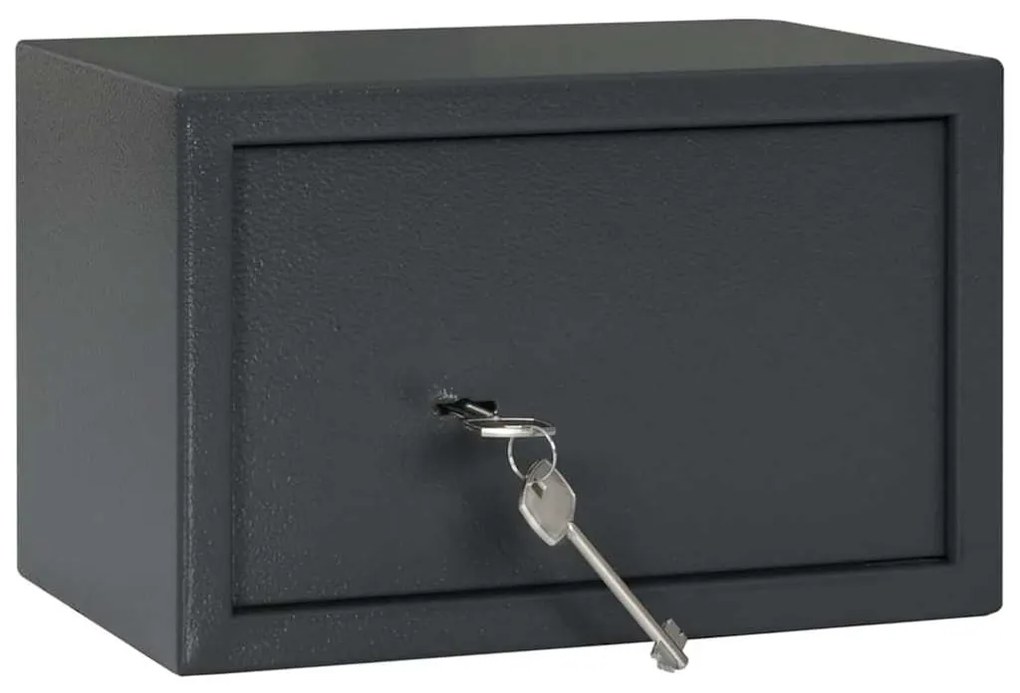 Cofre com Fechadura de Chave Cinza Escuro 20x31x20 cm Aço