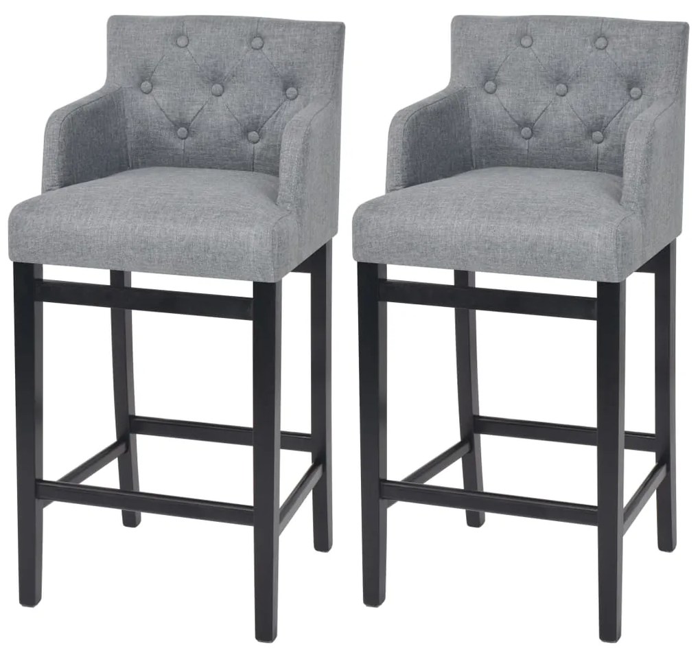 vidaXL Bancos de bar 2 pcs tecido cinzento-claro