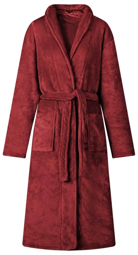 vidaXL Roupão sem Capuz Vermelho Bordeaux xxxl Flanela