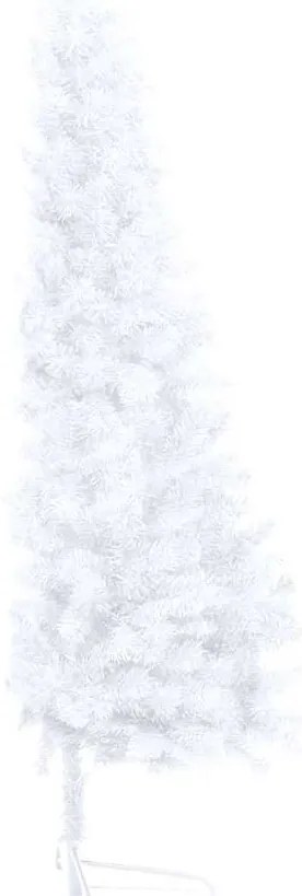 Meia árvore Natal artificial pré-iluminada c/ bolas branco